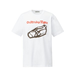 White Men's Onitsuka Tiger Graphic T Shirts Online India | X5W-3495