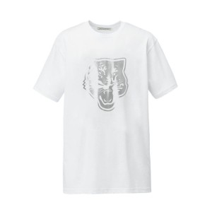 White / Silver Men's Onitsuka Tiger Logo Graphic T T Shirts Online India | S8T-0879