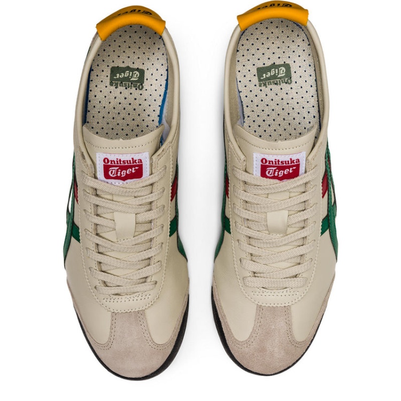 Beige / Green Men's Onitsuka Tiger Mexico 66 Online India | S5O-9750