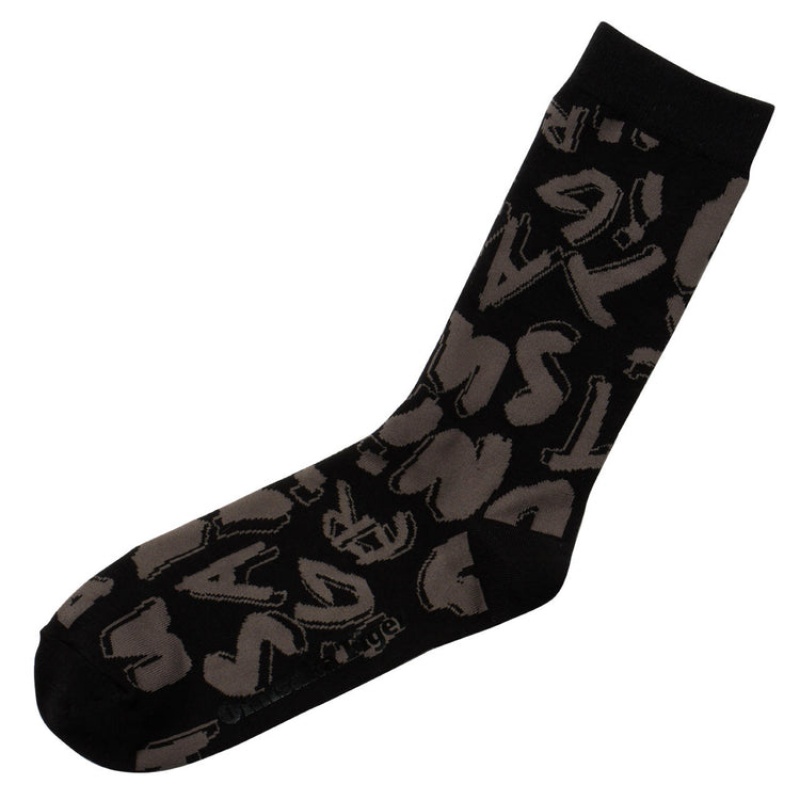 Black Men's Onitsuka Tiger Middle Socks Online India | Z4C-5996