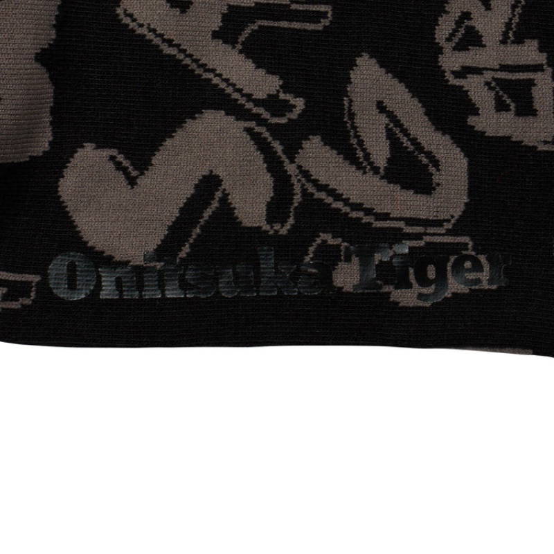Black Men's Onitsuka Tiger Middle Socks Online India | Z4C-5996