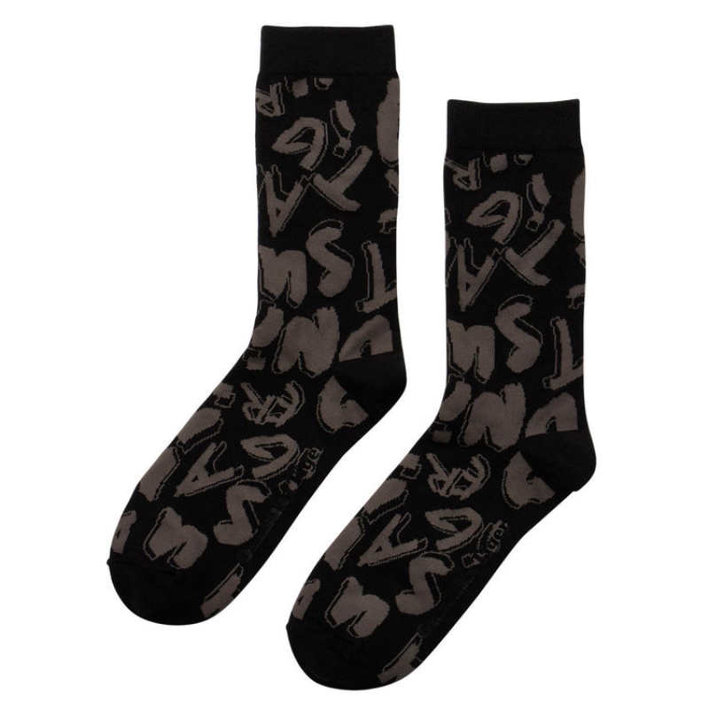 Black Men\'s Onitsuka Tiger Middle Socks Online India | Z4C-5996