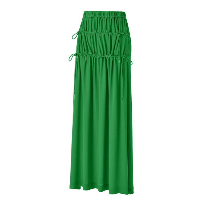 Green Women's Onitsuka Tiger WS Long Skirts Online India | O9O-8314