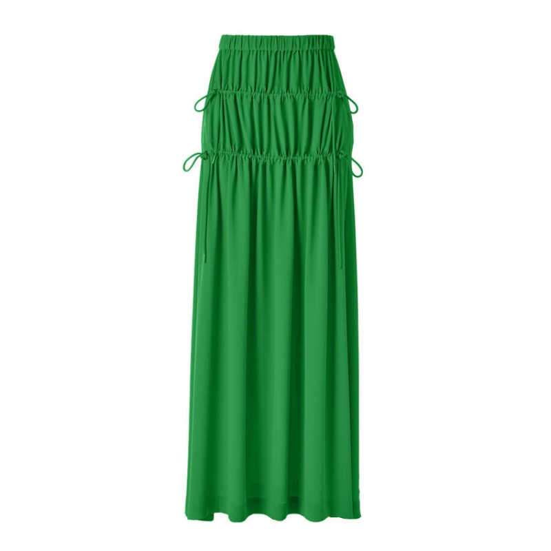 Green Women\'s Onitsuka Tiger WS Long Skirts Online India | O9O-8314